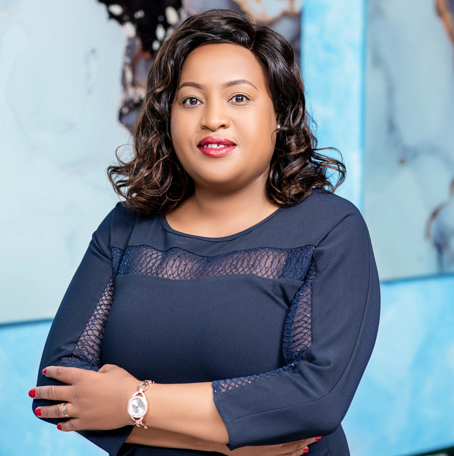 Lilian Gachoki in navy blue